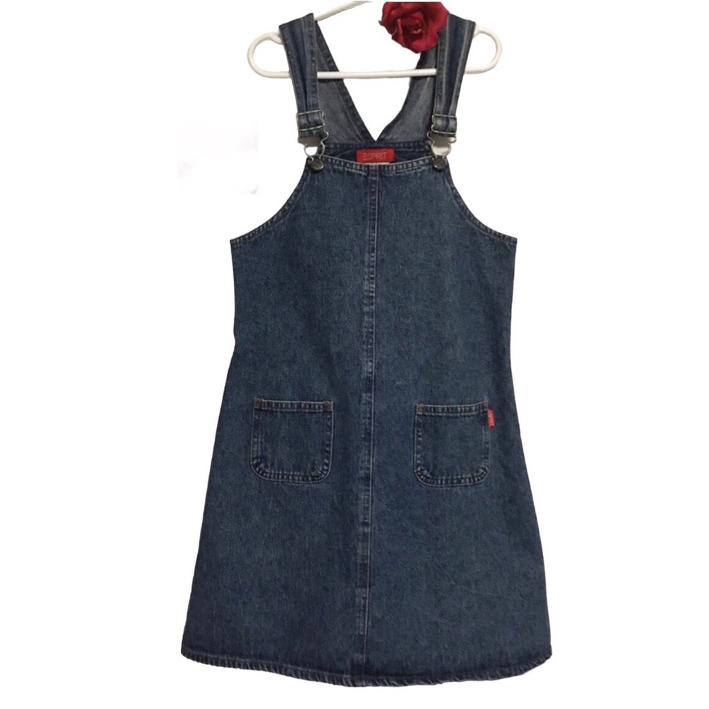BLUE DENIM JUMPER OVERALLS GIRLS SZ MED 100% COTTON